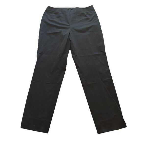Lafayette 148 New York Women’s Black Ankle Pants Size 8 Cotton Stretch Side Zip - Picture 1 of 8